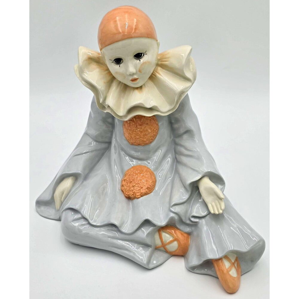 Large Vintage Ceramic Pierrot Clown Figurine